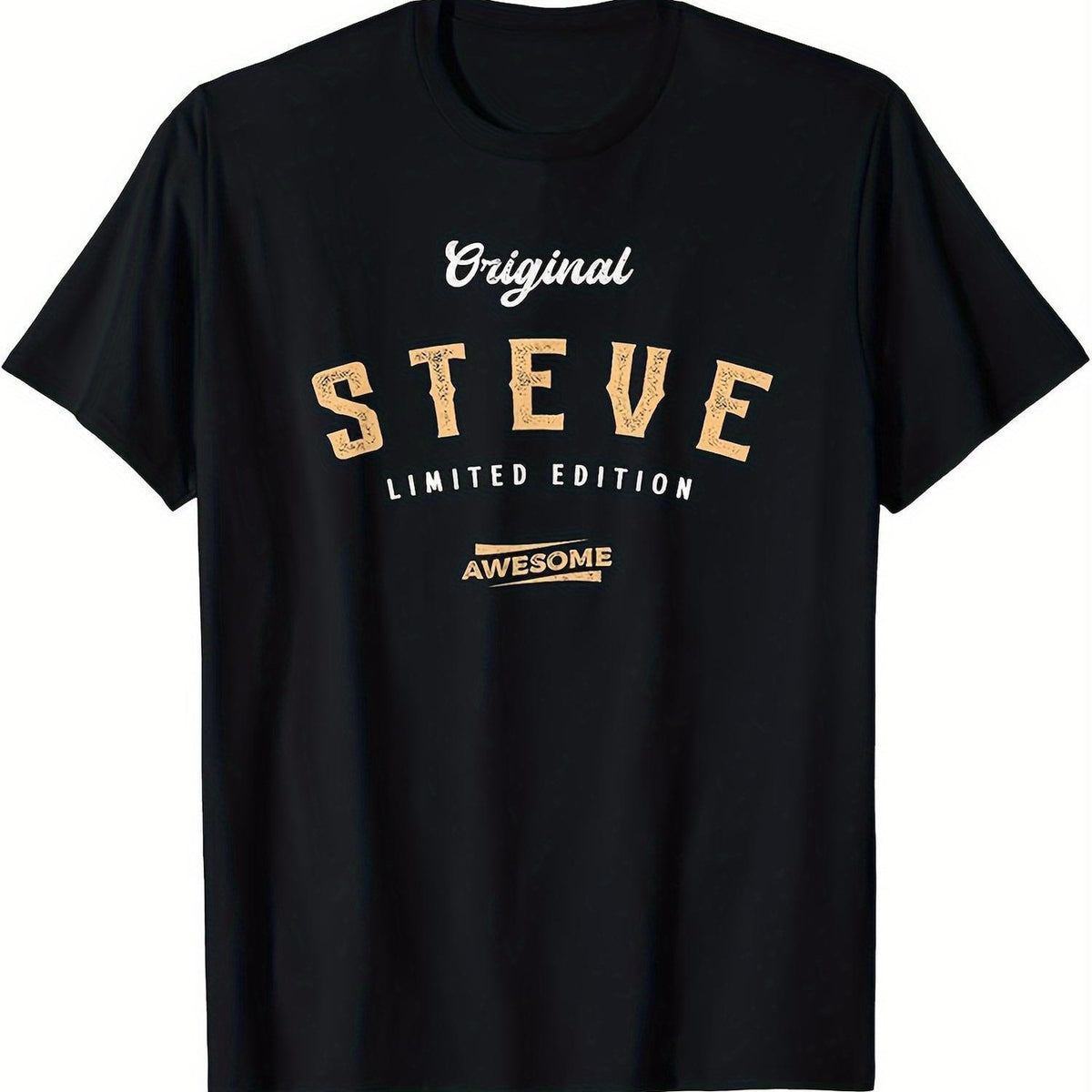 Men's Original Steve Limited Edition T-Shirt Steve Themed Design with Golden Lettering