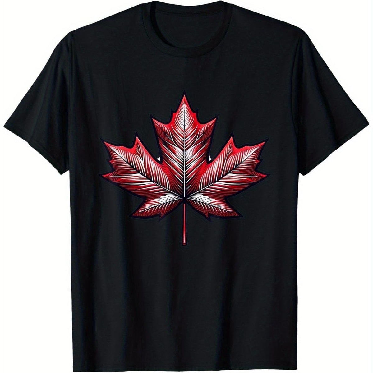 Camiseta de Canadá Orgullo Hoja de Arce, 100% Algodón, Camiseta Casual de Manga Corta para Hombres, Negro con Estampado de Hoja de Arce Roja, Regalo Perfecto para Hombres, Papá, Mamá o Amigos, Tallas S-XXXL, Camiseta de Canadá