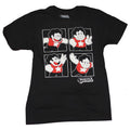 Steven Universe Men's Retro 4-Panel Steven Character & Star Emblem T-Shirt - Black with Iconic Steven, Greg, Connie & Amethyst Poses, Soft Loose Fit Short Sleeve Tee, Durable Heat Transfer Print for Fans