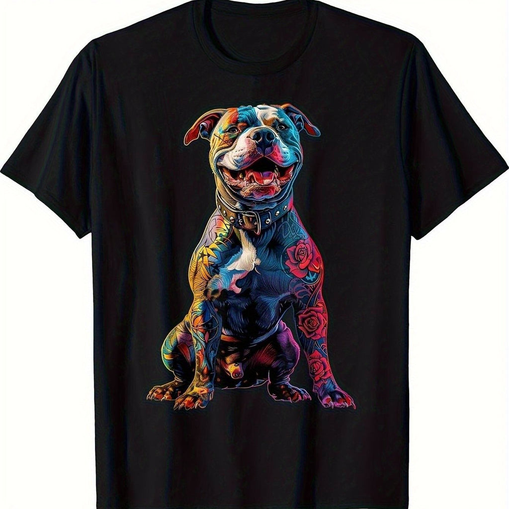 Men's & Women's Pitbull T-Shirt Tattoo Streetwear Dog Face Tee