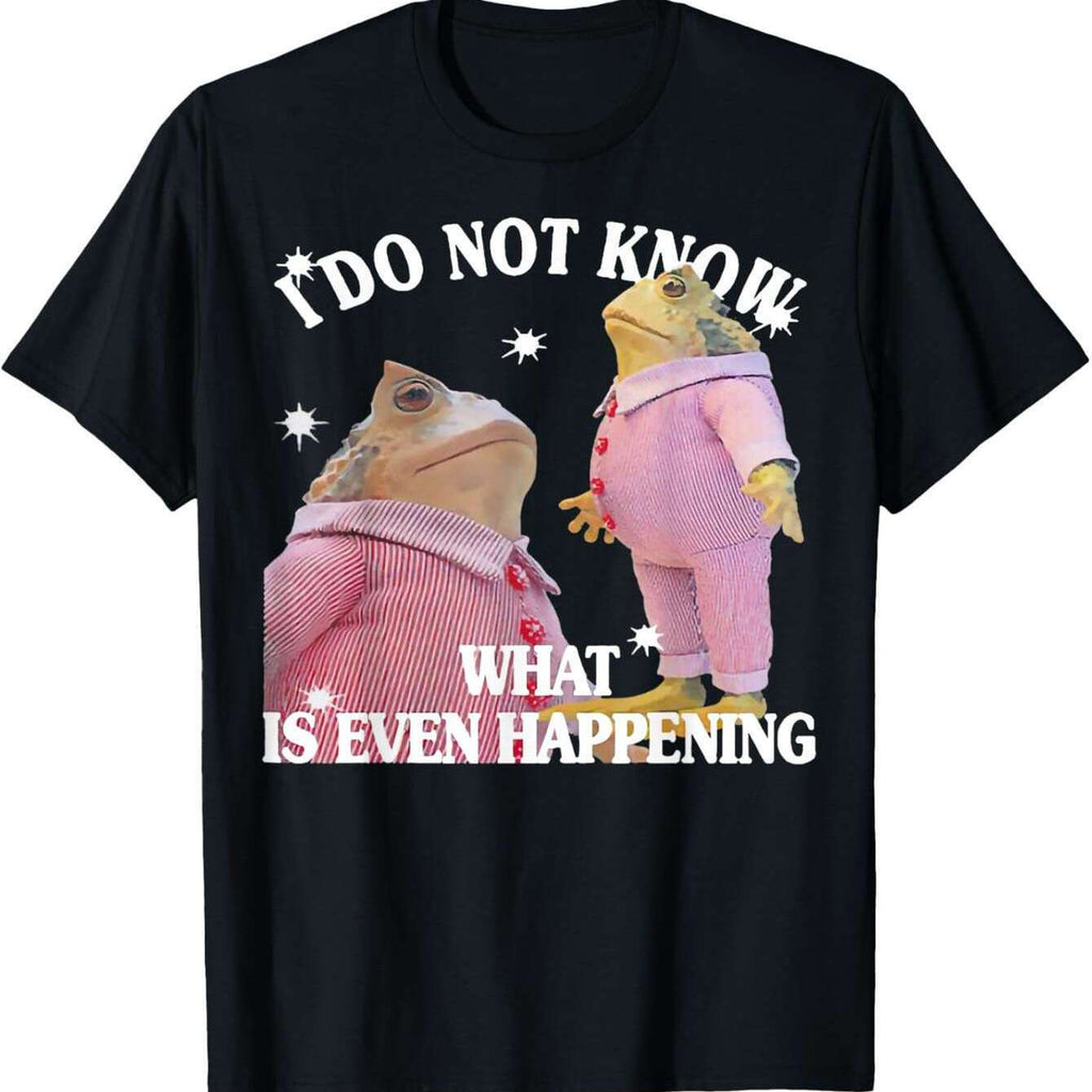 Men's Funny Frog "I Don't Know" Meme T-Shirt - 100% Cotton Casual Short Sleeve Shirt with Relatable Frog Design & Humorous Text for Casual Attire