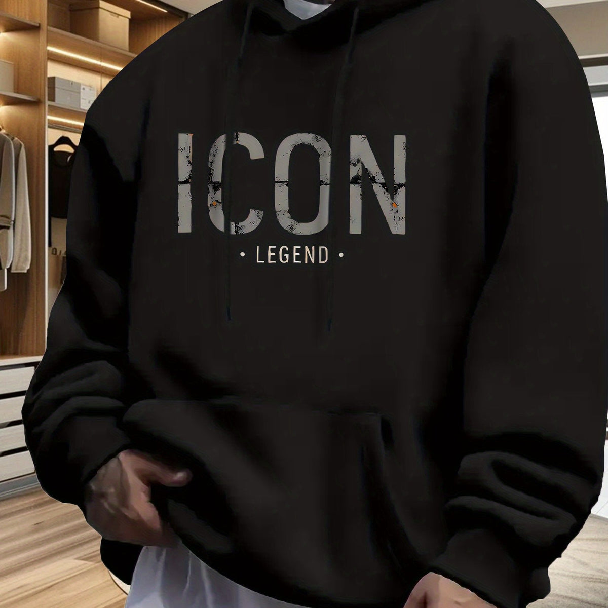 Men's Heather Gray Distressed Legend Hoodie